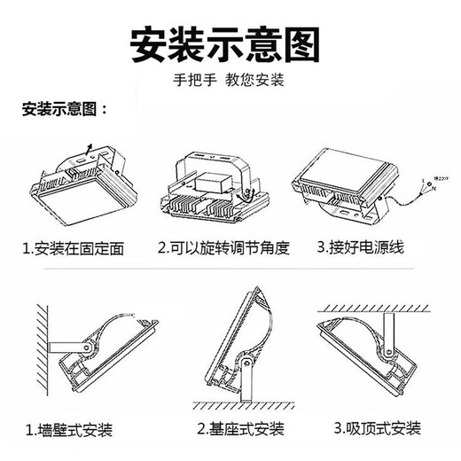Yaming LED floodlight outdoor waterproof sign spotlight high brightness searchlight construction site courtyard floodlight YM-7070-100W warm light nano series