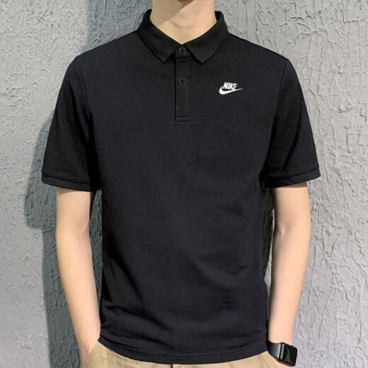 耐克（NIKE）POLO衫T恤男士2025夏季新款运动服时尚休闲衣翻领透气短袖 黑色新款 正常尺码FN3895-010 XL