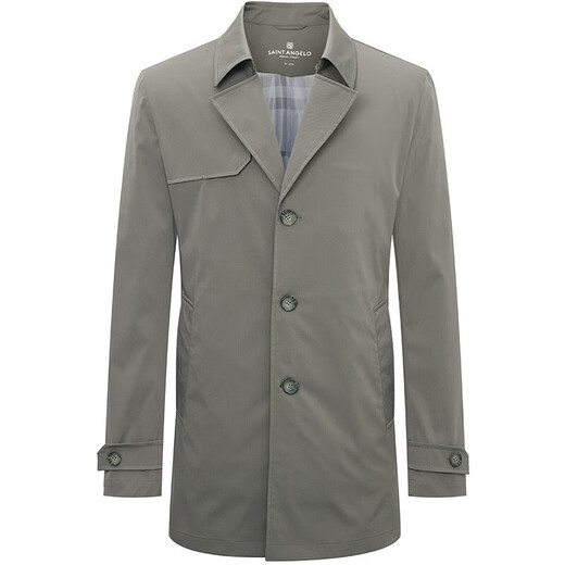 Angel Bird Casual Windbreaker Mid-Length Men's Straight Jacket Gray XL-50(180/100)