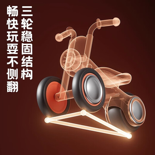 麦格萌儿童平衡车1-3岁新年礼物防侧翻滑步车无脚踏溜溜车男女宝宝三轮 骑士黑高配【灯光音乐+静音轮】 儿童玩具车男女孩六一生日礼物