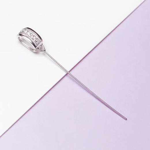 Pt950 platinum pendant buckle melon seed buckle head crooked hole oblique hole jade silver buckle jade buckle head men and women 9 white gold