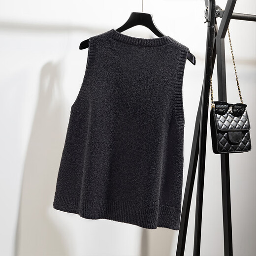 Sibaishe Sleeveless Vest 2025 Autumn New Style Women's Commuting Simple Pocket Pullover Covering Flesh Slimming Top