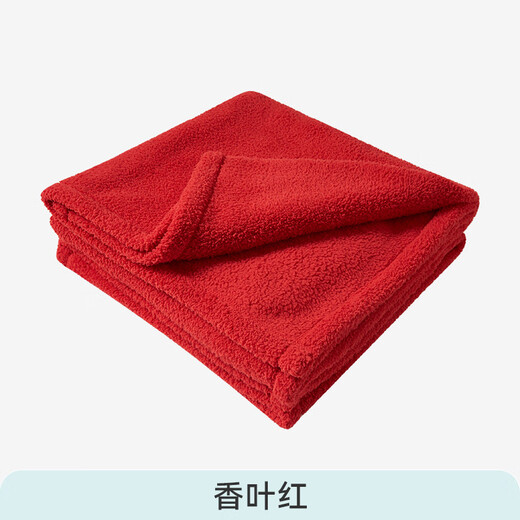 Ibaby/British Baby Children's Anti-static Teddy Velvet Sleeping Blanket Baby Lunch Break Blanket Medium and Large Children's Sleeping Quilt Falai Velvet Sleeping Blanket Fragrant Leaf Red Teddy Velvet Sleeping Blanket 120*155cm One Size