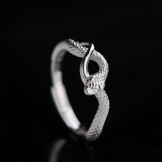 Starlight Silver Rhyme 925 sterling silver snake ring for men and women, light luxury, zodiac sign snake ring new style for lovers and friends, snake ring adjustment range 16-24#