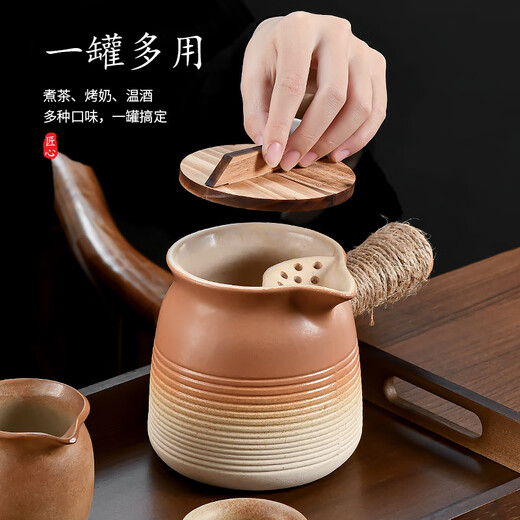 Zhengyang Electric Ceramic Stove Tea Maker Surrounding the Stove Set Clay Stove Can Dry-Burn Cans and Pots Large Capacity Roasted Milk BBQ Indoor Plug-in 800m1 Guanlan Cans and Pots (Cover Included)
