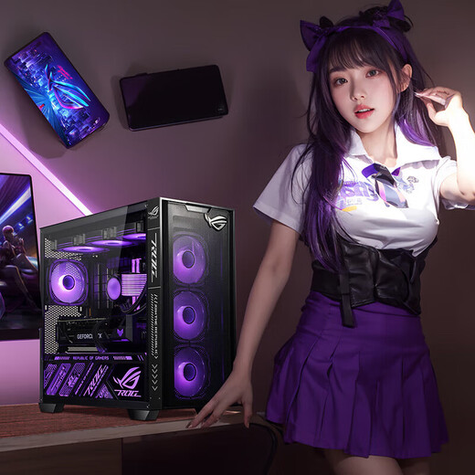 ASUS family bucket Ryzen AMD host 9600X/5060Ti Delta CSGO high-end game design live broadcast e-sports desktop assembly computer host DIY assembly machine 9600X+RTX5060+16G memory