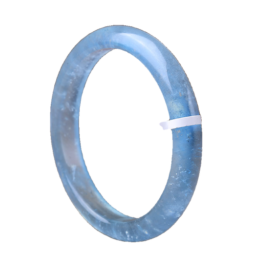 Taste Ju natural old mine aquamarine bracelet round strip thin strip wide version jingle devil blue bracelet bracelet blue sky and white clouds No. 32 size 60*16.3*8.3MM