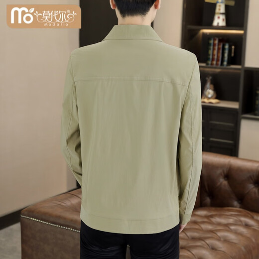 Modal summer ice silk thin suit collar jacket men's sun protection clothes long-sleeved jacket solid color trendy casual single-piece top 1031 black [ice silk elastic single layer] 4XL