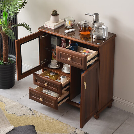 Zifei (Zifei) Máquina de barra de té de madera maciza Dispensador de agua doméstica Totalmente Automático Chino 2024 Nuevo gabinete de sala de estar Integrado 6626 colores con hielo cálido