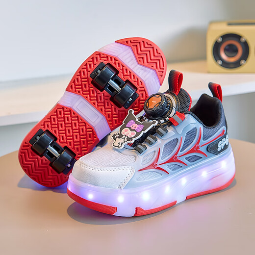 Tibetanamerikanische Ära Kinderviertel mit mittlerer Kinderrollen-Rollschuhe für Frühlings- und Herbst 2025 neue Radschuhe Eisschlüsse Girls 'Rampage Schuhe S7024 Pink Pink Allradmodell Kulomi, innere Länge beträgt ca. 21,2 34