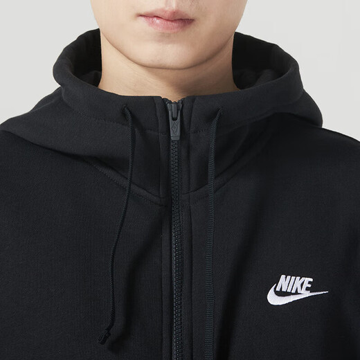 Nike (NIKE) men's clothing 2025 spring new sportswear outdoor fashion casual jacket warm plush jacket black/knit/plus plush M