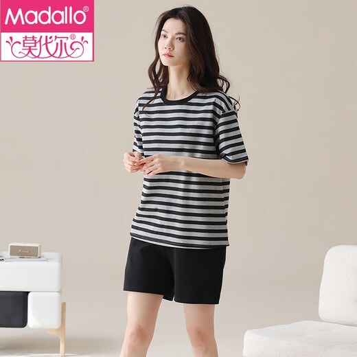 Pijamas de modal Pantalones cortos de algodón de verano para mujer Pantalones cortos de manga corta Verano fino Lindo y dulce Se puede usar Conjunto de ropa exterior para el hogar YX-7506 9848 XL Recomendado 120-140 Jin Jin equivale a 0,5 kg para usar