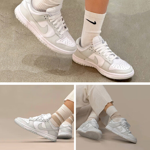 耐克（NIKE）板鞋女鞋子2025秋季新款Dunk Low低帮轻便运动鞋时尚透气休闲鞋 DD1503-103白灰 39