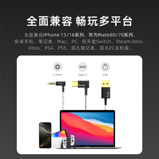 绯乐涟二代LIAN2入耳式有线耳机听声辨位吃鸡电竞游戏耳机可换线hifi高保真音乐发烧耳机手机电脑适用 皓月白-涟Ⅱ【Type-C带麦】1.2M