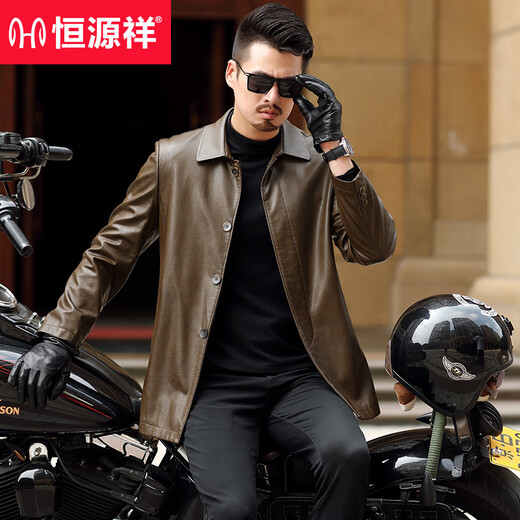 Hengyuanxiang high-end leather jacket for middle-aged men spring and autumn new men's business casual pu leather jacket mid-length windbreaker dad wear black style 9907 side pocket plus velvet XL 180 (150-165Jin Jin is equal to about 0.5 kg)