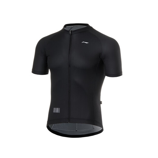 李宁（LI-NING）骑行服男士新款公路山地自行车春夏四季短袖防风速干透气上衣套装 赛博黑短袖上衣【透气排汗】 XL