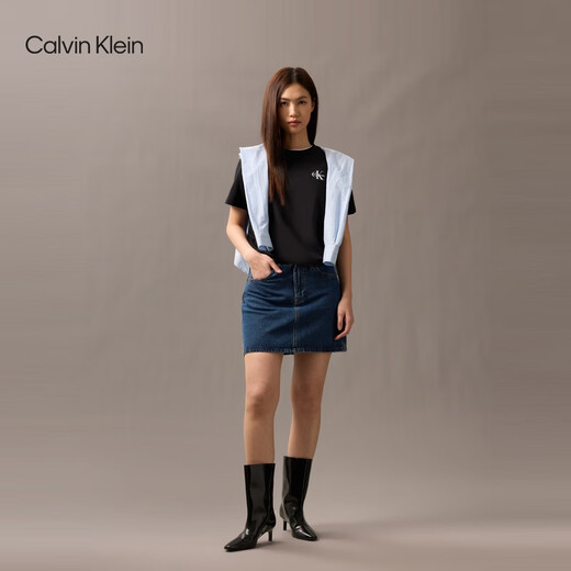 
Calvin KleinJeans 25 Spring and Summer New Women's Leisure Commuter ck Jelly Glue Print Pure Cotton Short Sleeve Knitted T-Shirt 47B835G