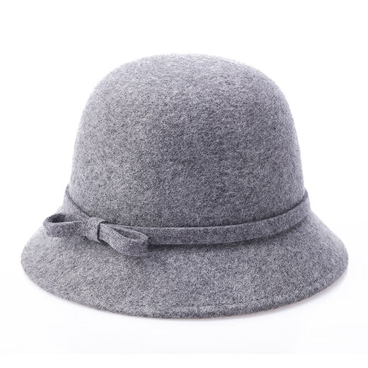 Qianzi charming felt hat women's 2025 autumn and winter woolen hat outdoor pure wool spring and autumn basin hat for women, dark khaki color, one size 56-58cm
