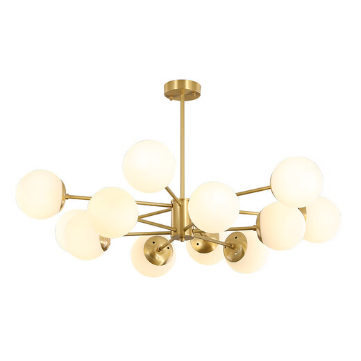 Grand View Garden Wohnzimmer Kronleuchter moderne einfache leichte luxuriöse Schlafzimmer Esszimmer Lampe Full Kupfer American Magic Bean Molekül Nordisches Wohnzimmer Hauptlicht 9902-15 Kopf-drei Farben 75W-Vollfrequenz-Spektrum
