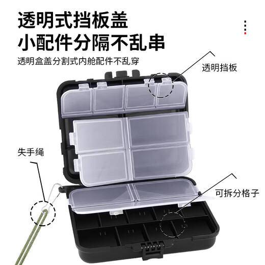 Mengda New Fishing Accessories Storage Box Tools Fishing Gear Special Accessories Box Fish Hooks and Bait Small Parts Multi-Function Waterproof Road Medium-Portable 9 Grids 1