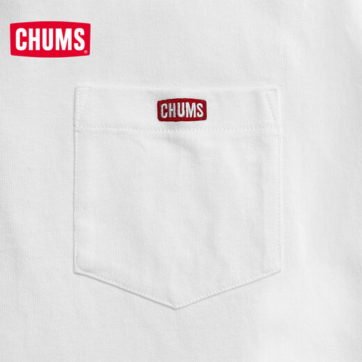 CHUMS洽洽鸟户外运动男女同款经典简约重磅棉质透气T恤短袖CH01-2601 白色CH01-2601-W001 M