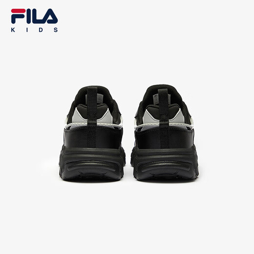FILA斐乐童鞋儿童跑步鞋2024冬季男女中大童复古猫爪运动鞋 黑/银器灰-BS 内长24.5cm 39 内长24.5cm
