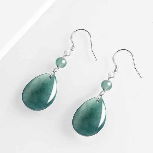 Jianlu Jade A-grade silver earrings for women, elegant high-end jade earrings, mother’s birthday gift for wife, mother, wife