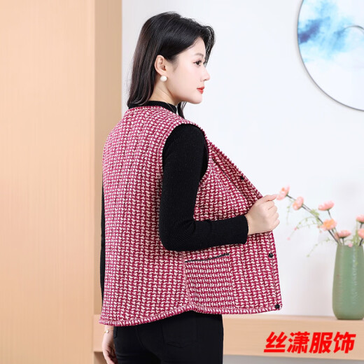 丝潇秋冬马甲新款中老年驼绒保暖轻柔女士坎肩外穿碎花妈妈宽松棉马甲 WY-6629/款1号色 建议120-140斤 4XL
