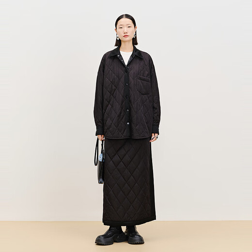 AUM Easy Suit Spring New Chinese Embroidery Reversible Cotton Clothes Black Skirt Black Top S