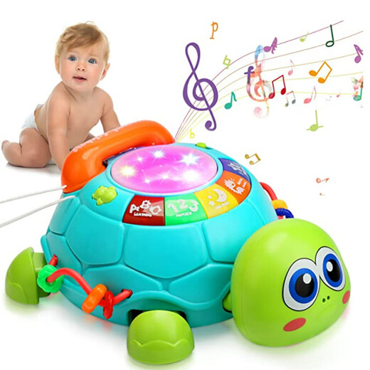 Multifunktionaler Musik-Simulation von Kindern, Kinderkriechspielzeug lernen, die frühe Bildungsmaschine Lernmaschine Turtle Lernmaschine (English Color Box] 524g zu besteigen