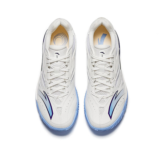 ANTA Rotor丨Table tennis shoes for men and women, autumn non-slip, wear-resistant, breathable training shoes, practical sports shoes, Papery White/Danube Blue-6 37.5