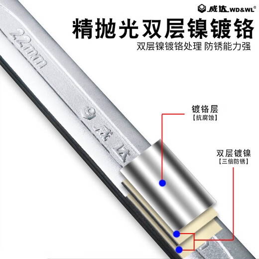 威达镀铬两用扳手开口梅花扳手组套汽修机修呆头扳手五金工具套装 镀铬两用扳手28mm(W14128)