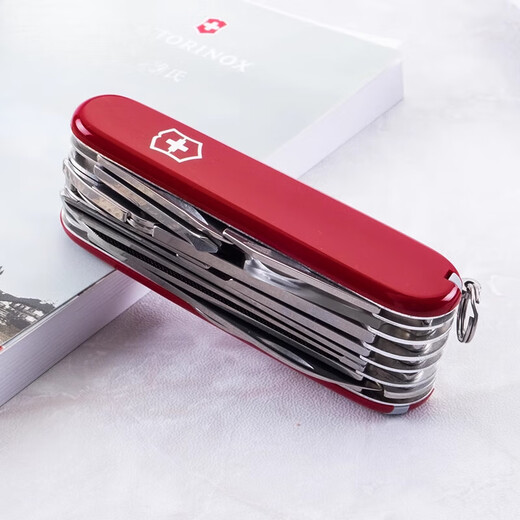 
Gift Swiss Army Knife 91MM16795 Outdoor Multifunctional Knife Folding Knife 60 9cm9cm Red