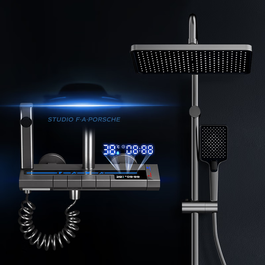 JOMOO shower set all-copper constant temperature shower set household pressurized nozzle bathroom shower shower 6119 gun gray digital display constant temperature model