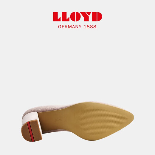 利来（LLOYD）德国进口女鞋牛皮经典优雅百搭粗跟浅口商务高跟鞋标准楦13554 粉色 37