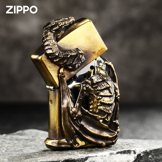 Zippo plus léger Zippo authentique en laiton Dragon Men's Gift Custom Retro Nostalgic Collection SMAUG - Version autonome DY9902TZ