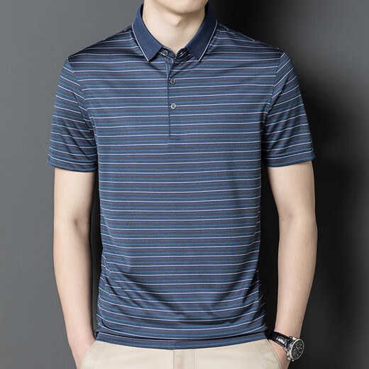 PDG Yageo Mulberry Silk à manches courtes T-shirt Men's Summer Summer mince papa d'âge moyen