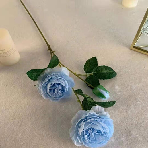 Simulated 3-head foreign peonies wedding flower arrangement rose sea wedding arrangement fake flowers Brazilian roses arranged on the ground silk flowers white