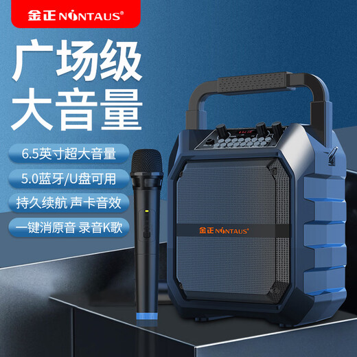 
Kim Jong M171 outdoor audio Bluetooth speaker portable large volume square dance audio amplifier all-in-one home KTV singing small K song microphone handheld stall subwoofer flagship version [single wireless microphone]