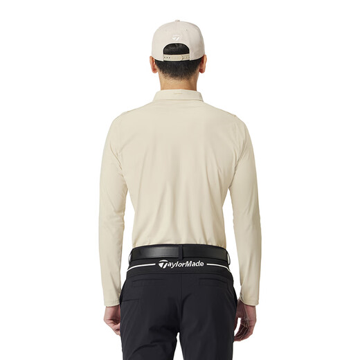 
Taylormade TaylorMay Golf Clothing 2025 New Spring and Autumn Men's Top Golf Long Sleeve Windproof POLO Shirt M13116 Beige XL