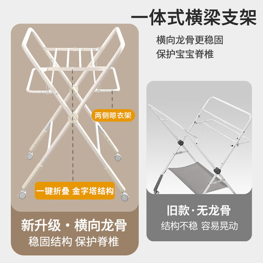 He Jiangong exports Japanese diaper table infant care table baby multi-function foldable baby touching table newborn, ultimate gray [upgraded skeleton] + storage