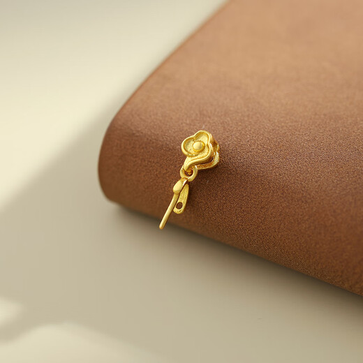 Shiniao 18k gold plated clip buckle retro style polka dot auspicious cloud necklace pendant buckle jade bean buckle head melon seed buckle buckle