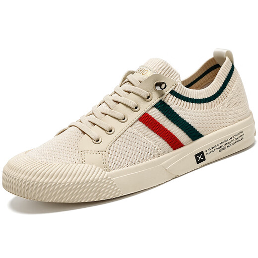 Yierkang official website, official website, men's shoes, summer breathable, lightweight, anti-odorable mesh, sports fly k718 beige [high-end model] 40