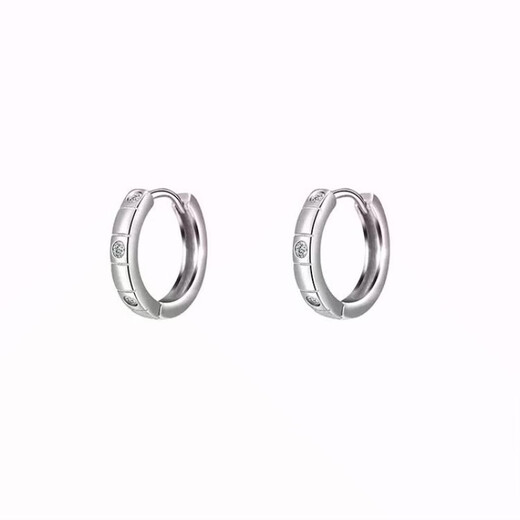 Guanpuge Fat Donglai same style pt950 platinum earrings for women Pt950 platinum diamond earrings fashion earrings niche light luxury ears three diamond earrings (pair)