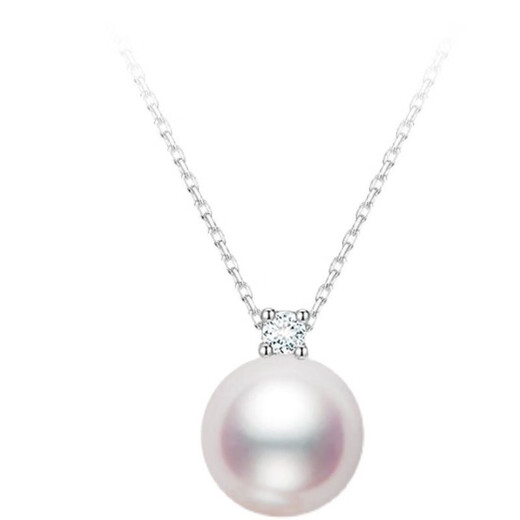 Yage 925 silver Princess Australian white pearl pendant for women with diamonds Princess Diana pearl clavicle chain pendant French light luxury fashion 12mm cold light Australian white temperament goddess