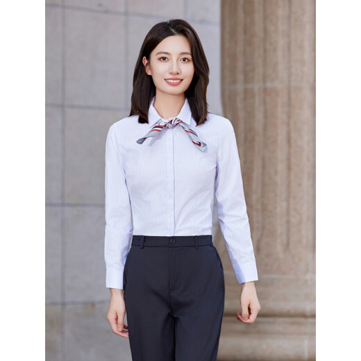 Zimeiqiao People's Bank of China Business Clothing Shirtwear Workwear Men and Women Spring and Automne New Striped Striped Short à manches courtes personnalisées 698 CHIRTS CHIRT