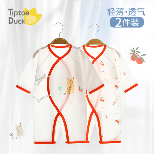 翘脚鸭（Tiptoe Duck） 婴儿衣服夏季薄款新生儿连体衣宝宝满月百天睡衣 电视兔2件 73cm