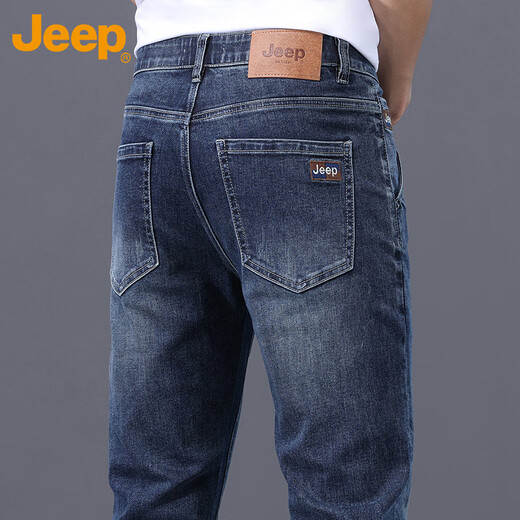 JEEP Jeep jeans men's autumn and winter loose straight pants men's versatile casual pants men's pants blue 33