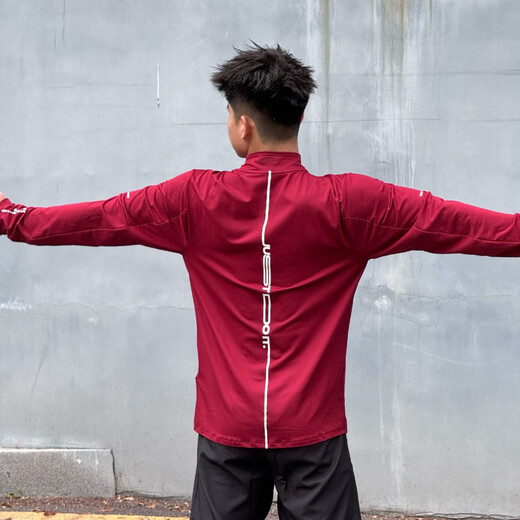 Nike (Nike) Langarmed T-Shirt für Männer 2025 Frühling Neues Lauf-Top-Top-Fitnesselement Warm Sportswear HV8212-677 Dunkelrot/Jahr Neues Modell M.