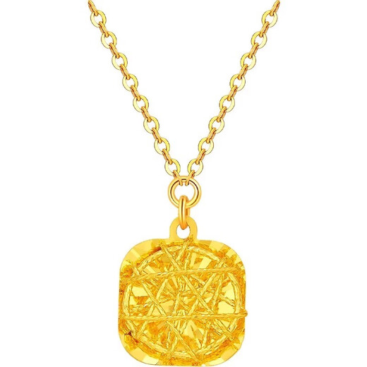 Moqian Xueshui Shell Small Sugar Cube Gold Brushed Necklace Gold Covered Silver Set Chain Pendant Clavicle Chain Pendant Birthday Gift for Girlfriend Sugar Cube Gold About 0.8g Silver Core 18K Necklace